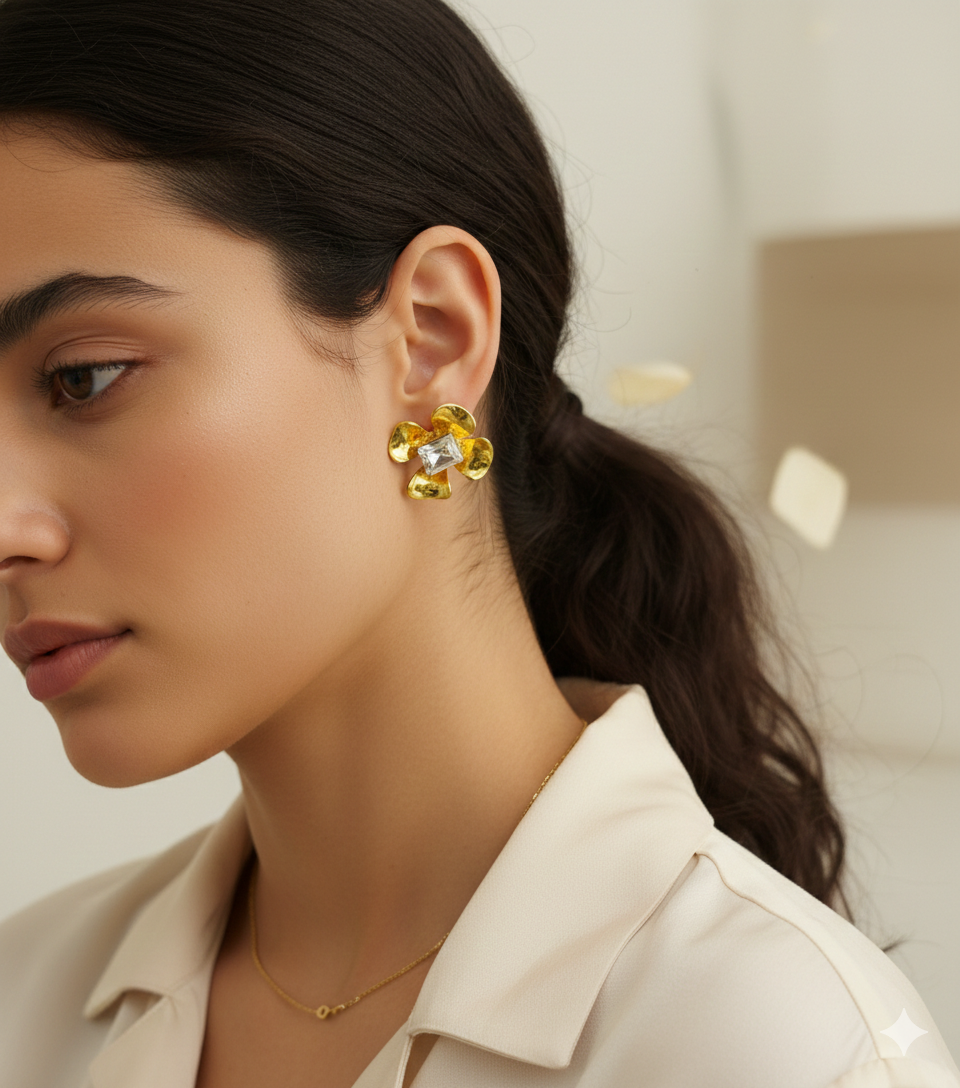 The Gold Flora Studs