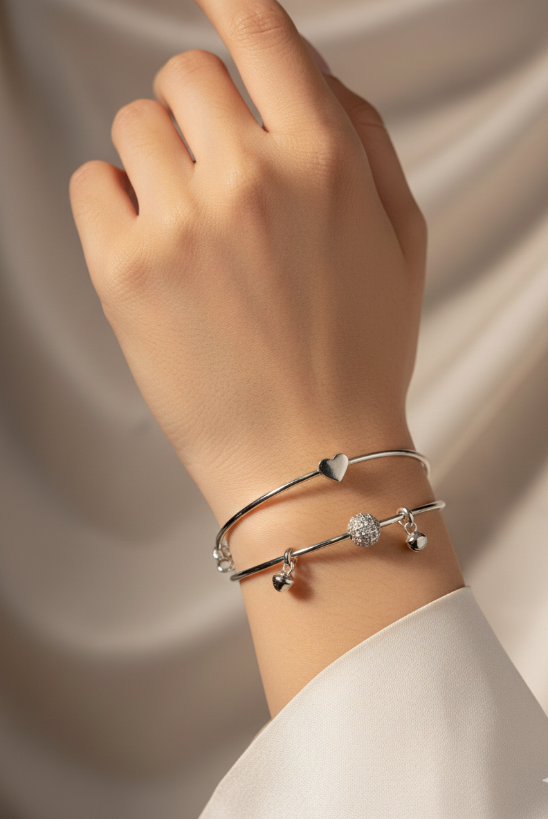 Silver charm bracelet