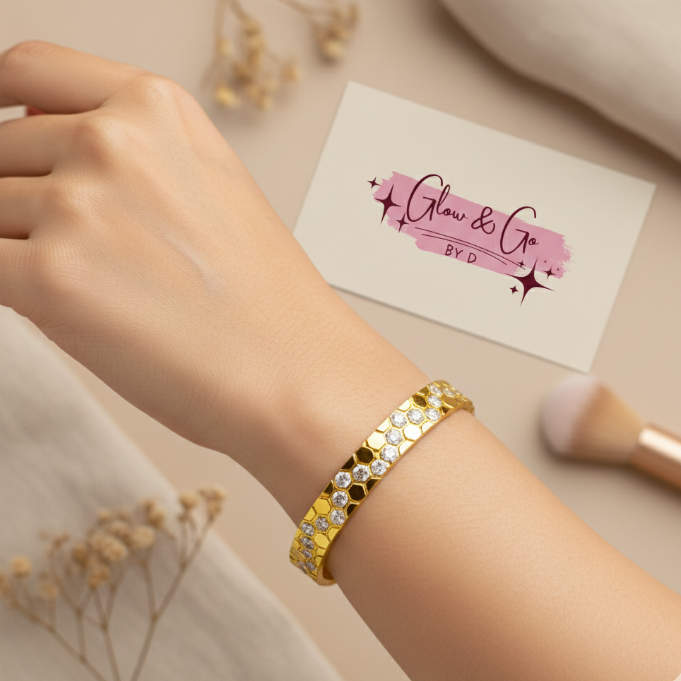 Golden Honeycomb Bangle