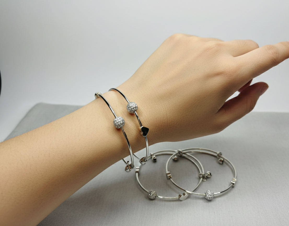 Silver charm bracelet