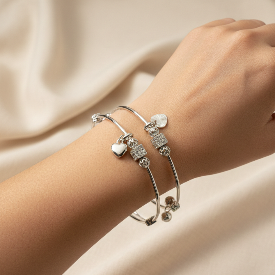 Silver glow bracelet